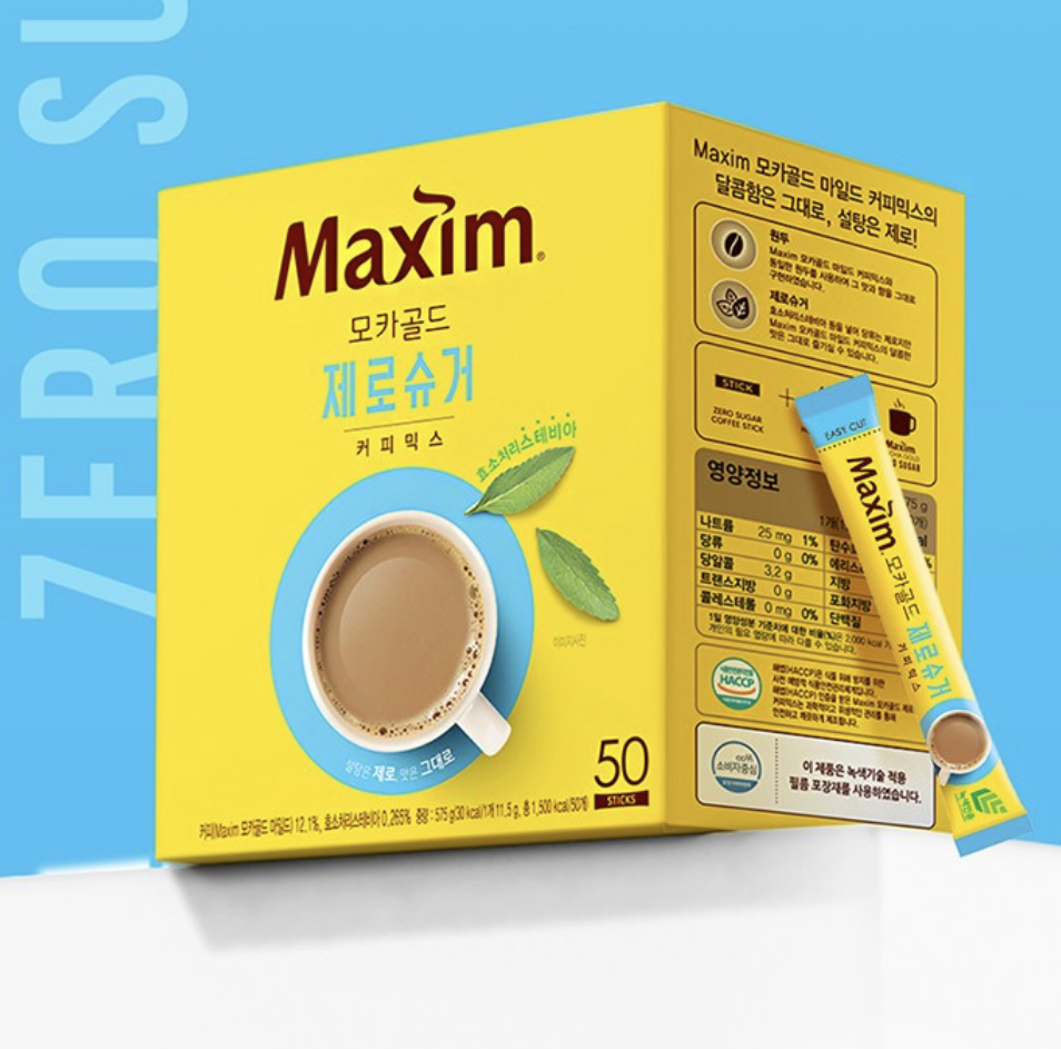 Maxim Mocha Gold Zero Sugar Coffee Mix (50 sticks)