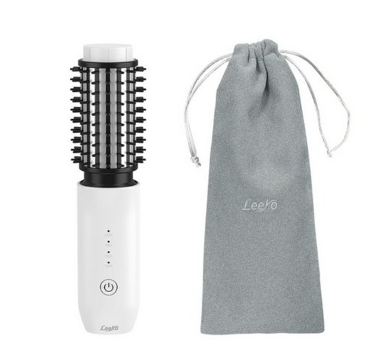 Mini Wireless Hair Brush Straightener(rose gold)