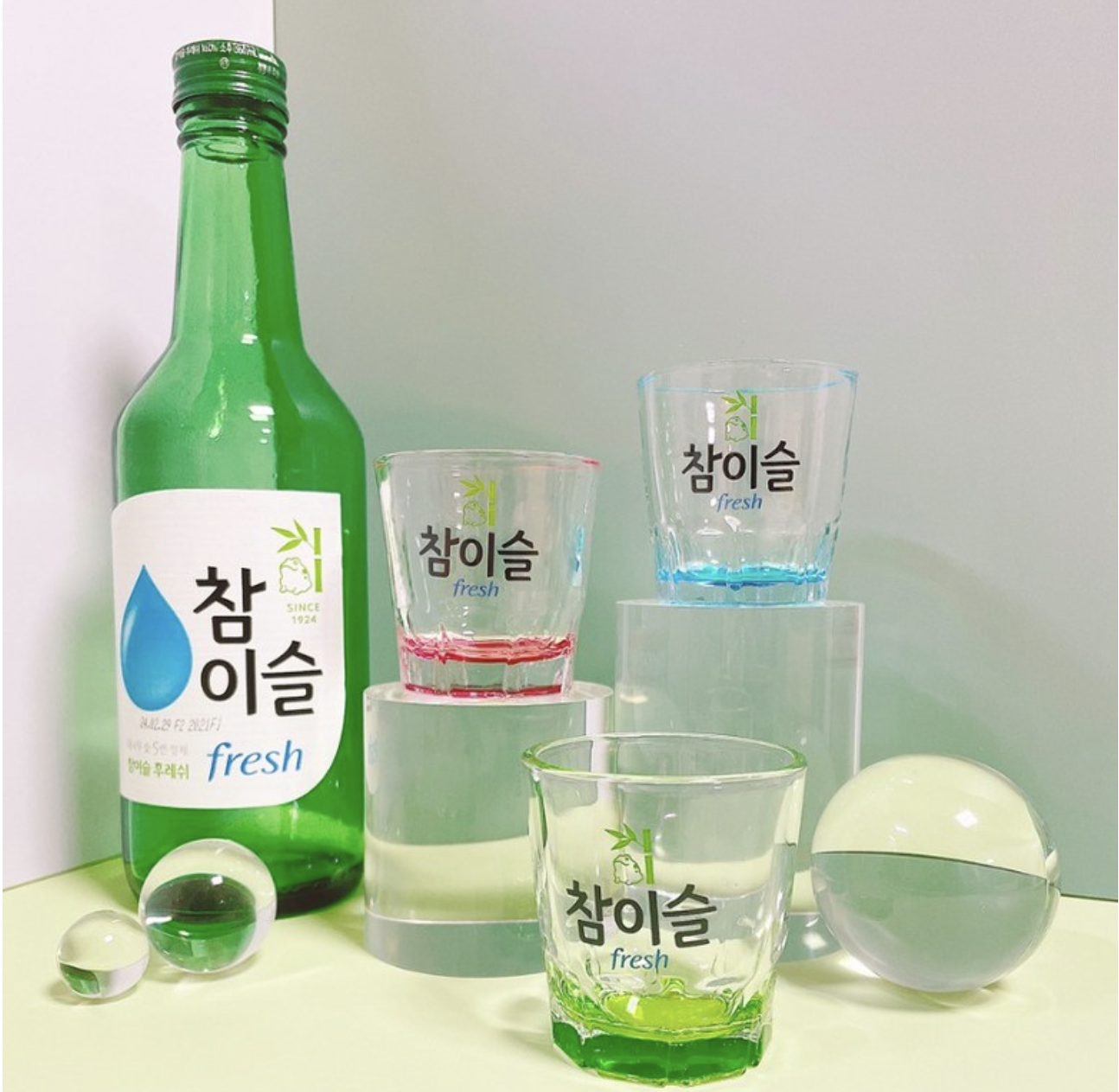 Jinro Color Soju Glass Set (6 pcs) – Authentic Korean Shot Glass Collection