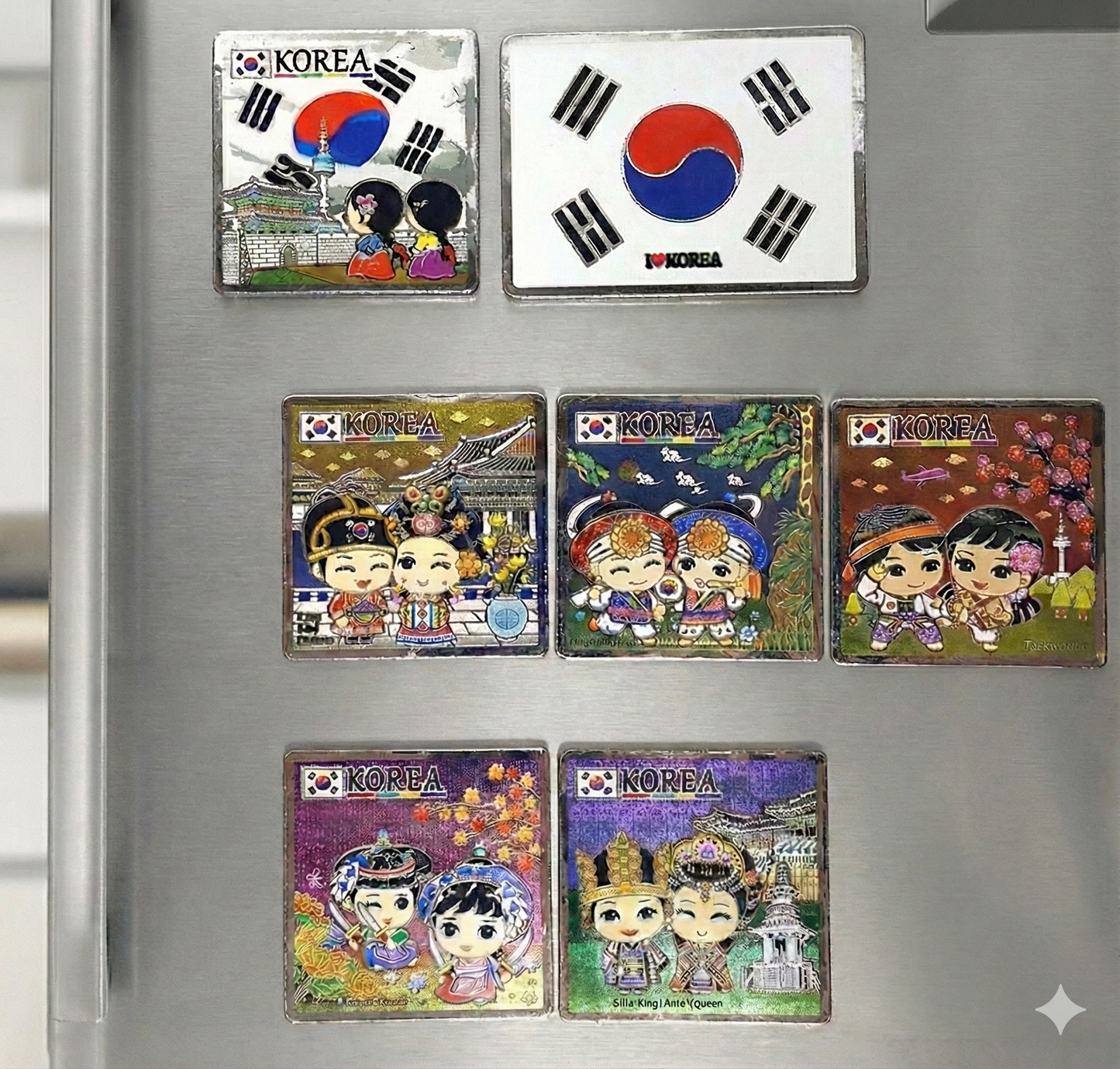 Korean Traditional Character Card Fridge Magnet 10-piece Set - Premium K-Culture Decor & Souvenir