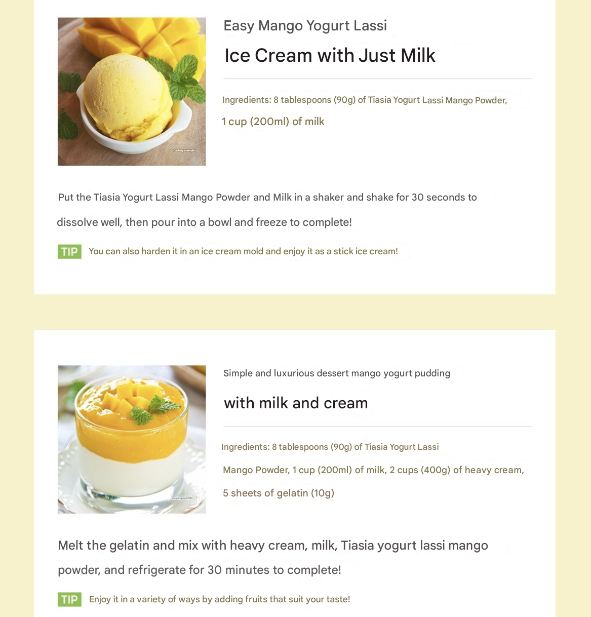 TiAsia Yogurt Lassi Powder (Mango 320g)