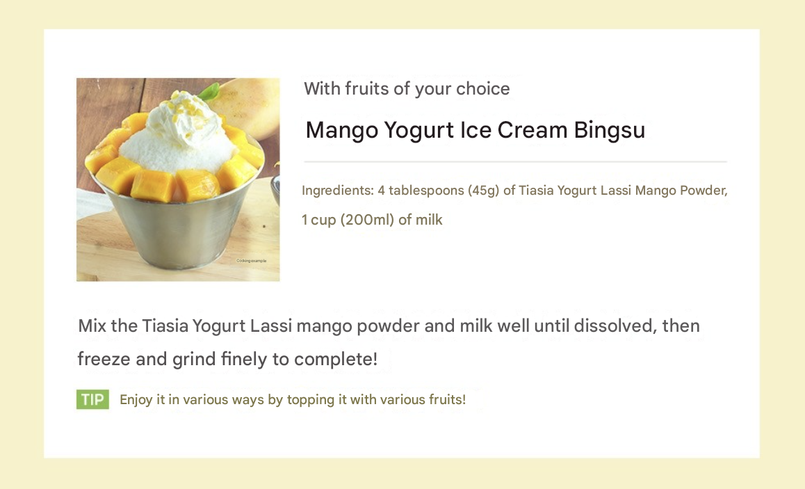 TiAsia Yogurt Lassi Powder (Mango 320g)