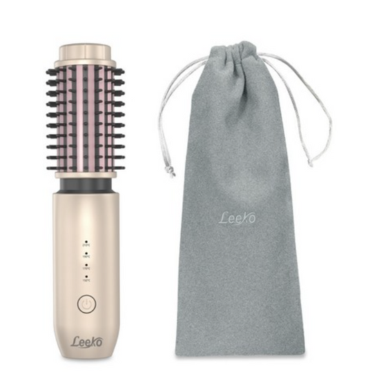 Mini Wireless Hair Brush Straightener(rose gold)
