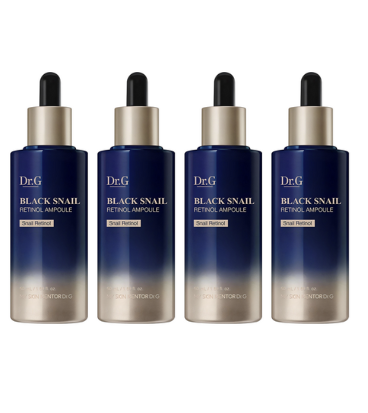 Dr.G Black Snail Retinol Ampoule 50ml × 4 Set – Gentle Korean Retinol for Firm, Radiant Skin