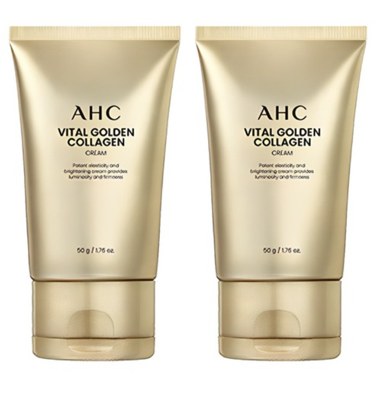 AHC Vital Golden Collagen Cream 2-Pack – Korean Anti-Aging Moisturizer for Firm, Glowing Skin