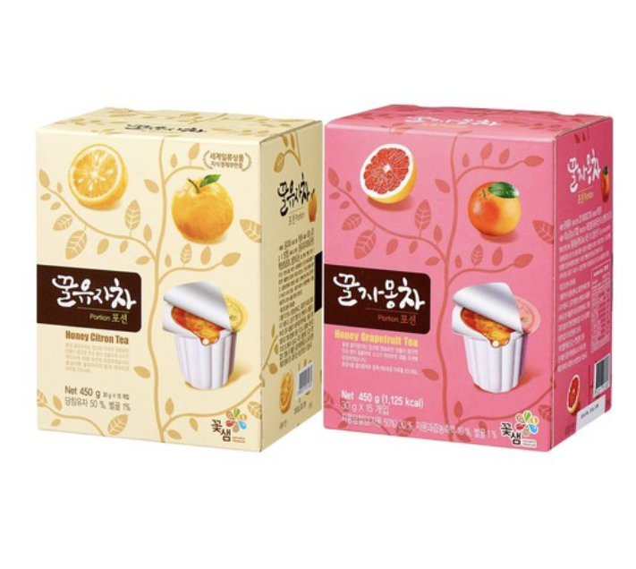 Honey Yuzu & Grapefruit Tea Portion (15g x 15ea x 2 Flavors)