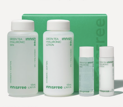 Innisfree Green Tea Hyaluronic Skin + Lotion Set | Light, Long-Lasting Hydration