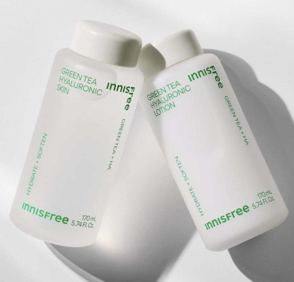 Innisfree Green Tea Hyaluronic Skin + Lotion Set | Light, Long-Lasting Hydration