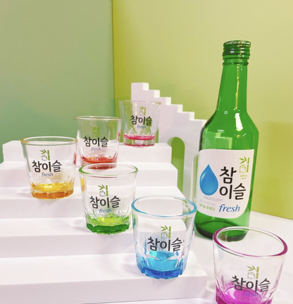 Jinro Color Soju Glass Set (6 pcs) – Authentic Korean Shot Glass Collection