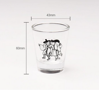 Kim Hongdo Color-Changing Korean Soju Glass Set (4pcs) – Heat Sensitive Shot Glasses Gift Set Inspired by Korean Art