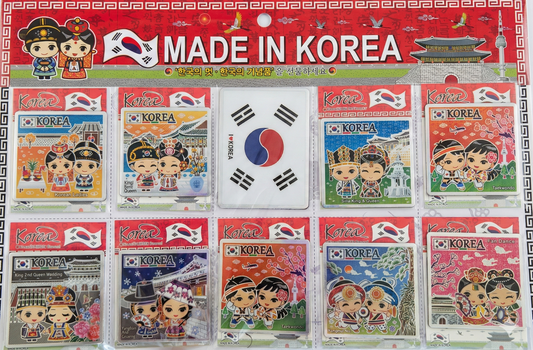 Korean Traditional Character Card Fridge Magnet 10-piece Set - Premium K-Culture Decor & Souvenir