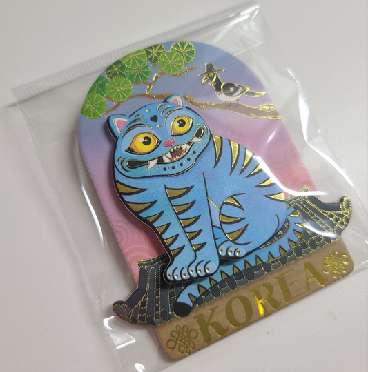 Korean Traditional Minhwa Hojakdo Fridge Magnet 2pcs Set - Magpie & Tiger Good Luck Souvenirs