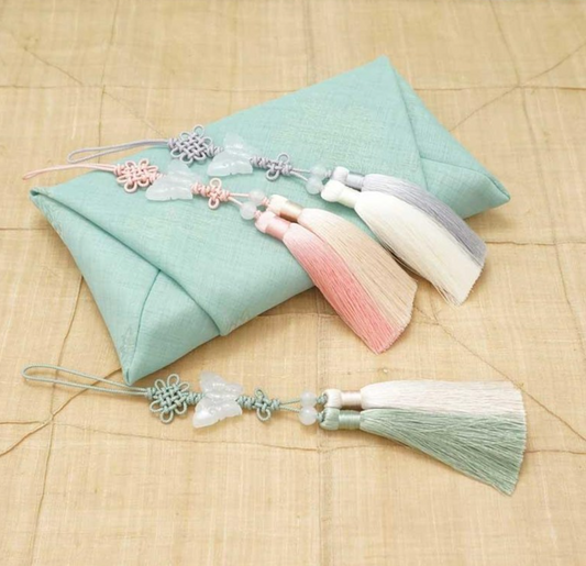 The Eternal Grace: Korean Jade Butterfly Norigae - Traditional Ornament & Decor