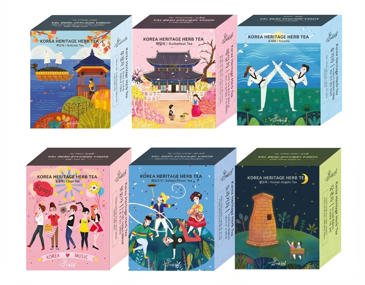 [Arumdree] Premium Korean Traditional Tea Gift Set - 6 Flavors for Wellness & Vitality